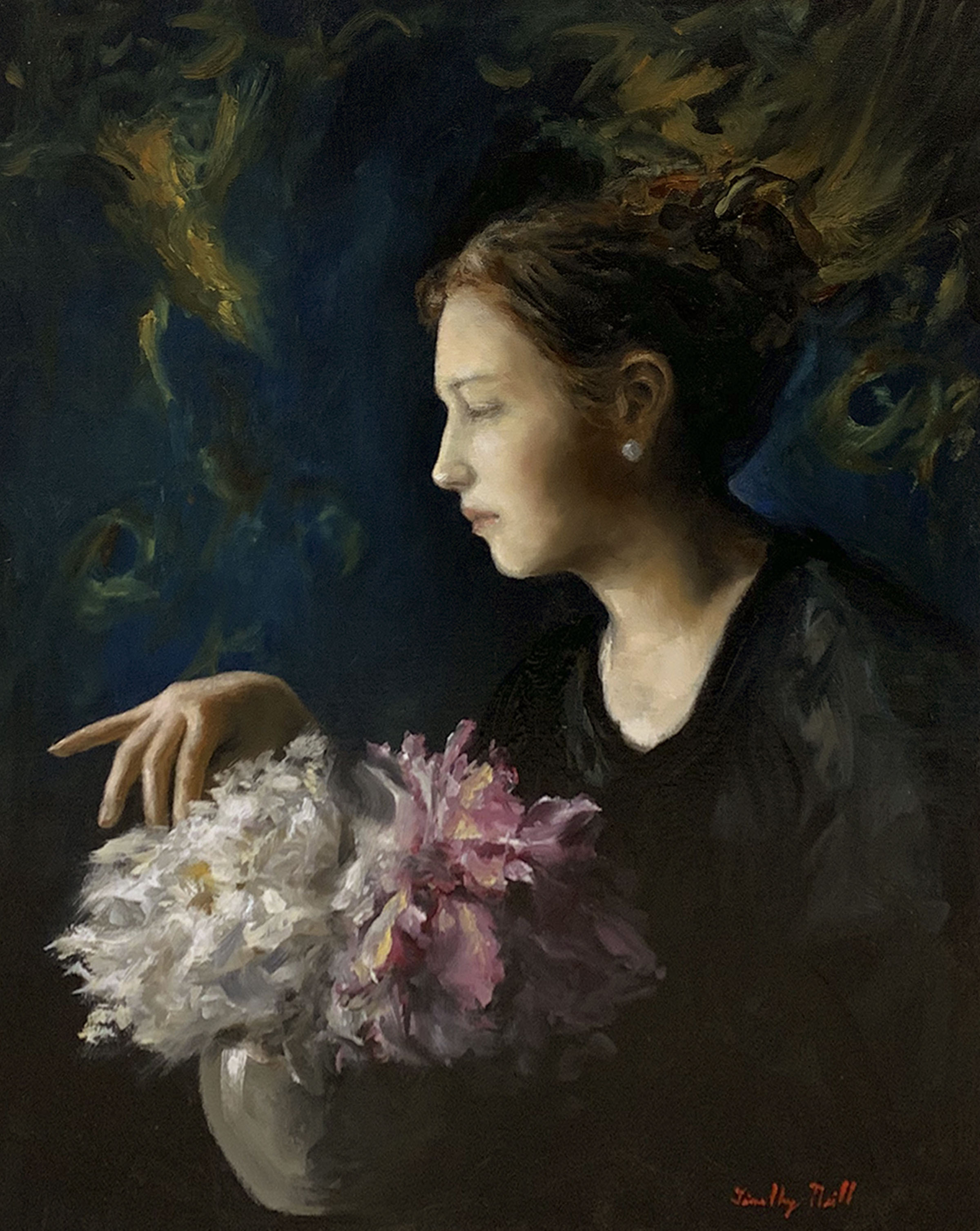 Lady With Peonies